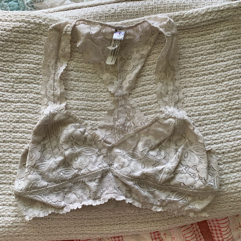 Free people cream racerback bralette